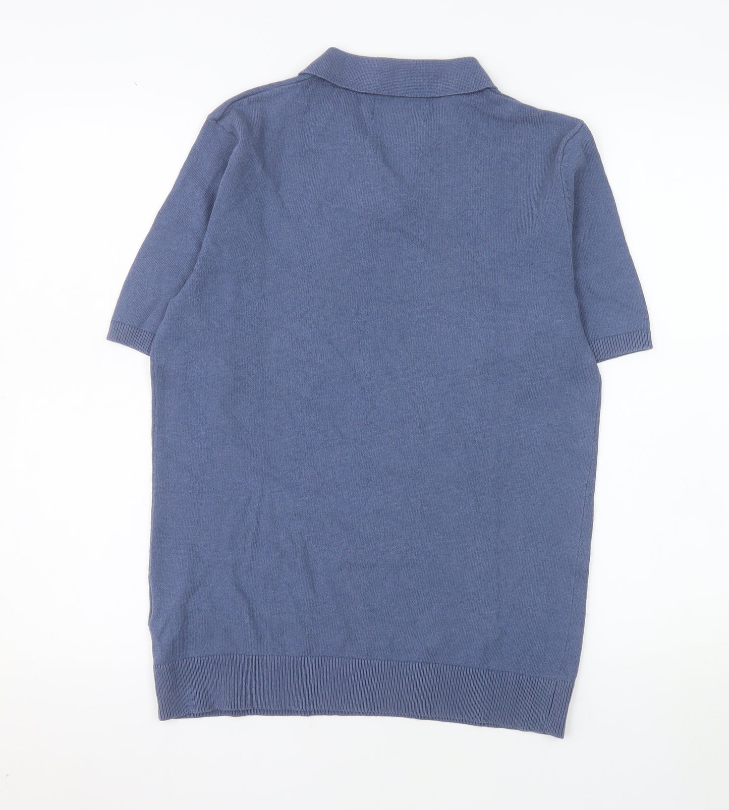 Ridge & Co. Men's Blue Cotton Blend Short Sleeve Polo Shirt Size S