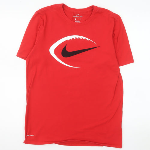 Nike Men's Red Athletic Dri-FIT Short Sleeve Crew Neck T-Shirt Size M