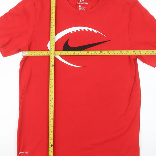 Nike Men's Red Athletic Dri-FIT Short Sleeve Crew Neck T-Shirt Size M