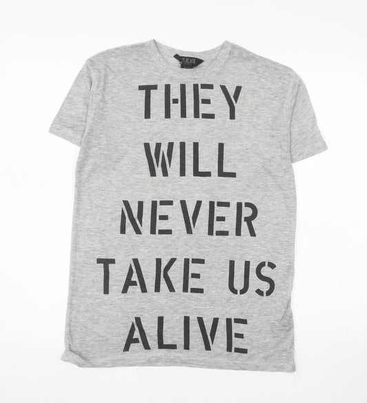 MG Black Label Men's Grey Graphic Print T-Shirt Size M