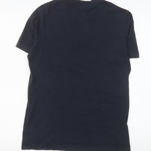 Armani Exchange Men's Blue Slim Fit Logo Crew Neck T-Shirt Size M