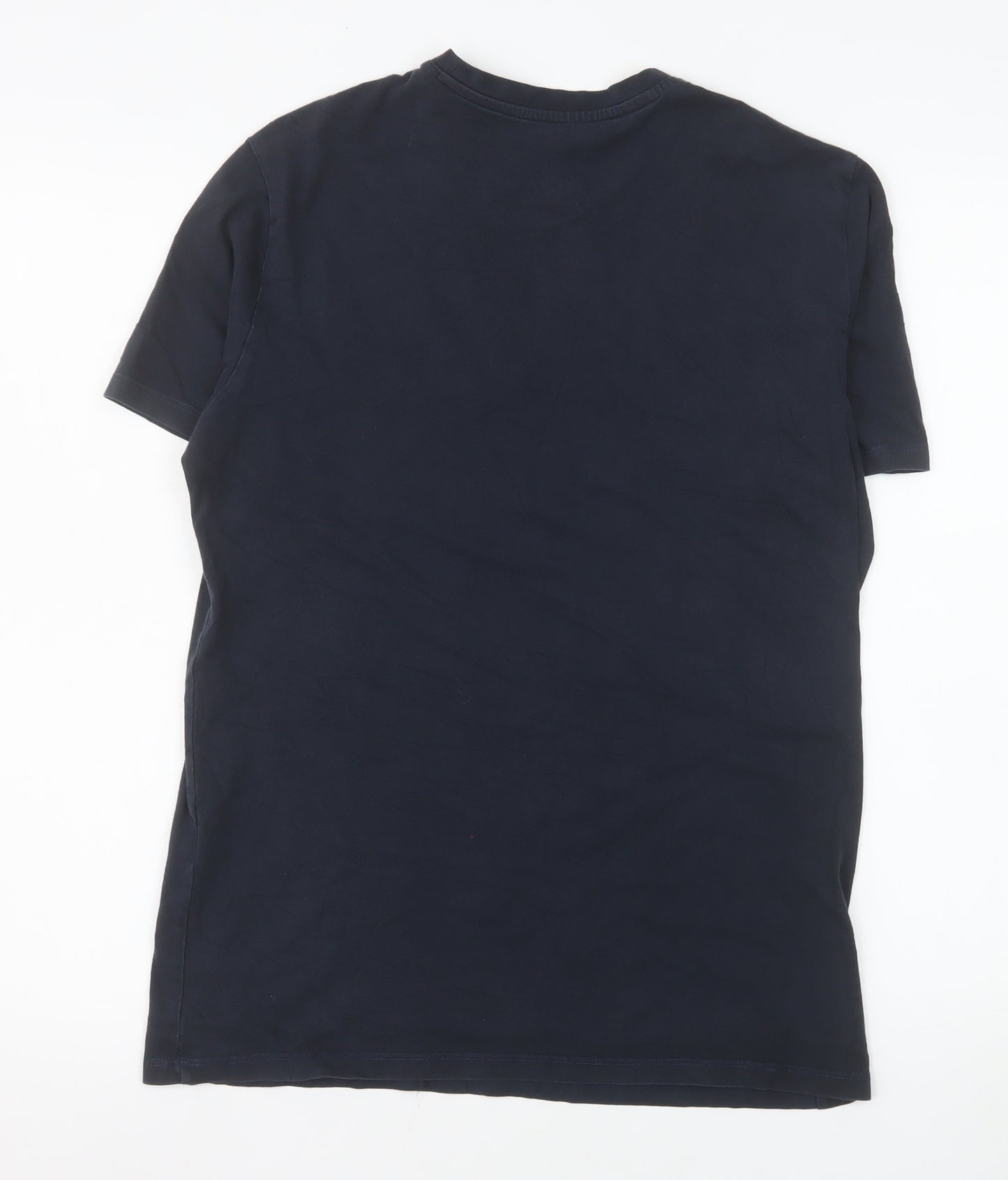 Armani Exchange Men's Blue Slim Fit Logo Crew Neck T-Shirt Size M