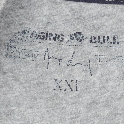 Raging Bull Men's Grey 2XL Graphic Bull Cotton T-Shirt