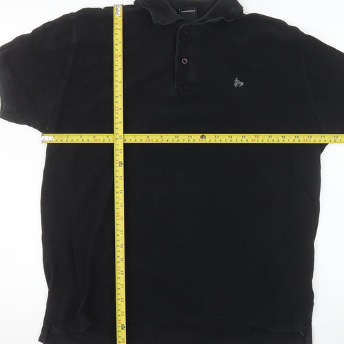 Money Men’s Black Cotton Polo Shirt Size L Regular Fit