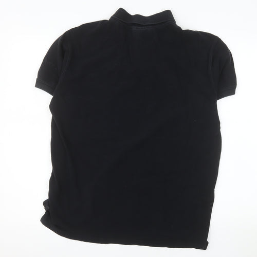 Money Men’s Black Cotton Polo Shirt Size L Regular Fit