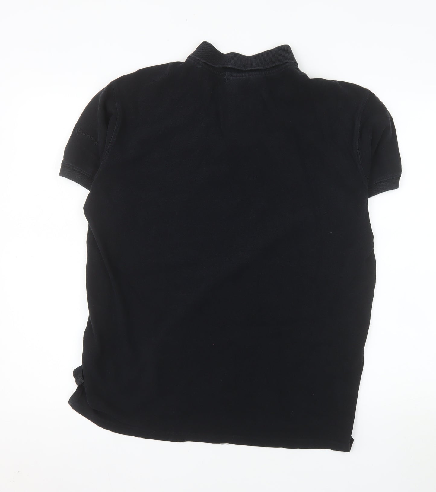 Money Men’s Black Cotton Polo Shirt Size L Regular Fit