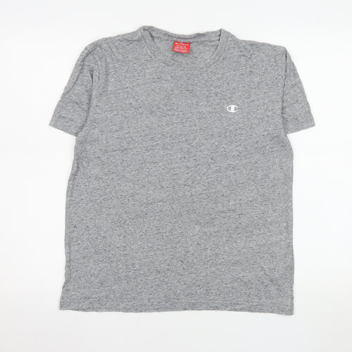 Champion Women Grey Basic Cotton T-Shirt M Short Sleeve Casual