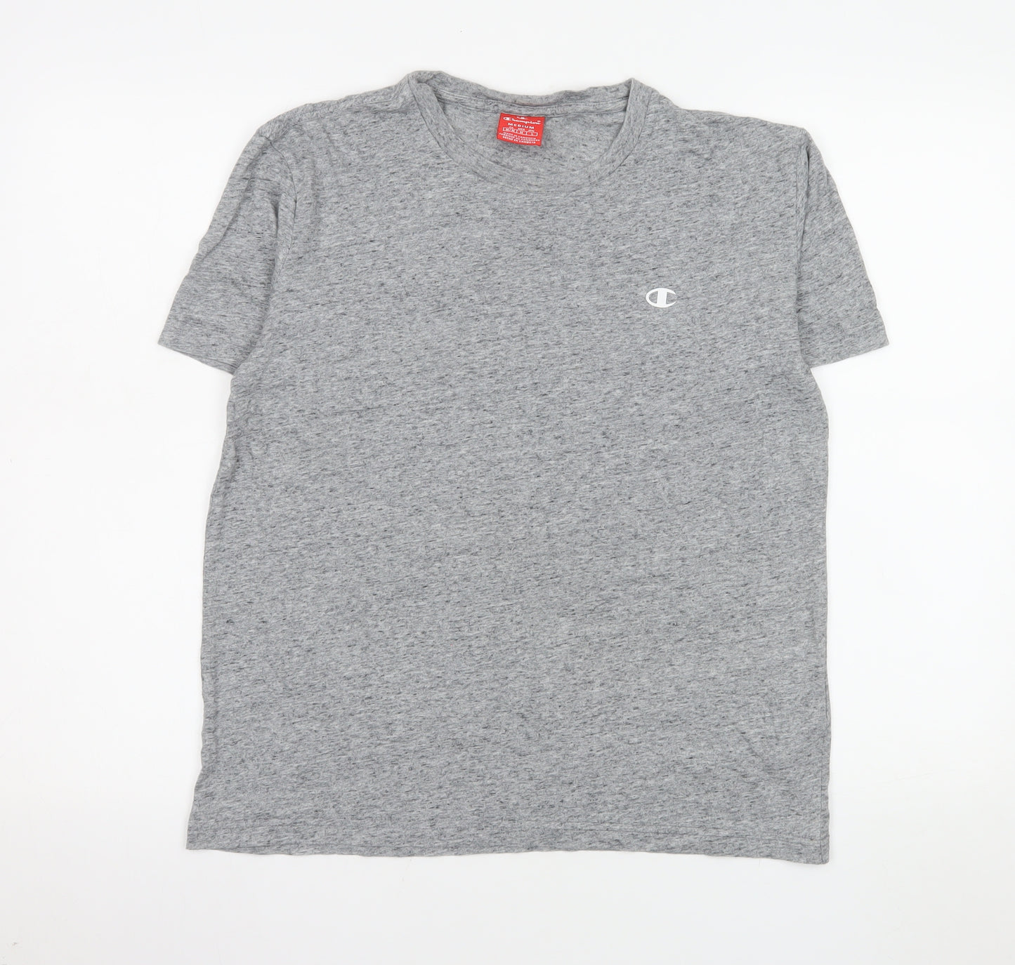 Champion Women Grey Basic Cotton T-Shirt M Short Sleeve Casual