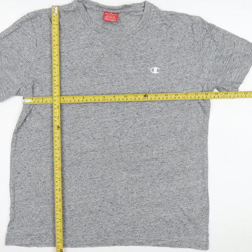 Champion Women Grey Basic Cotton T-Shirt M Short Sleeve Casual