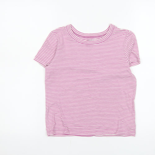 Old Navy Teens Pink Striped Fitted Short Sleeve T-Shirt XL