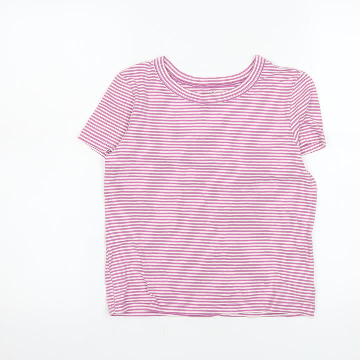 Old Navy Teens Pink Striped Fitted Short Sleeve T-Shirt XL