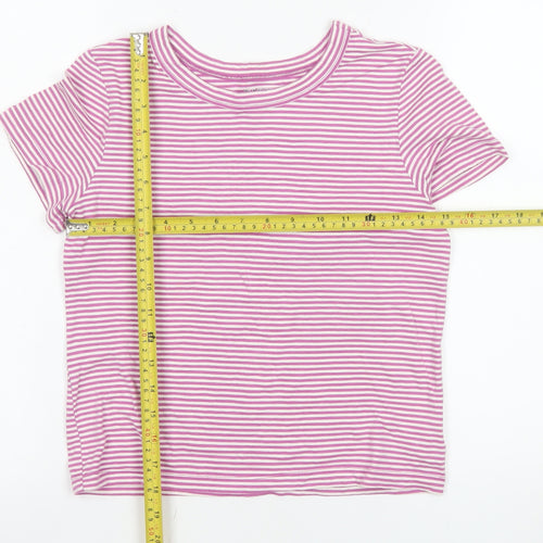 Old Navy Teens Pink Striped Fitted Short Sleeve T-Shirt XL