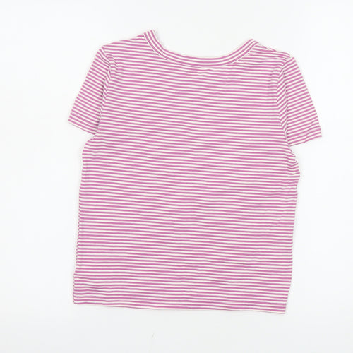 Old Navy Teens Pink Striped Fitted Short Sleeve T-Shirt XL