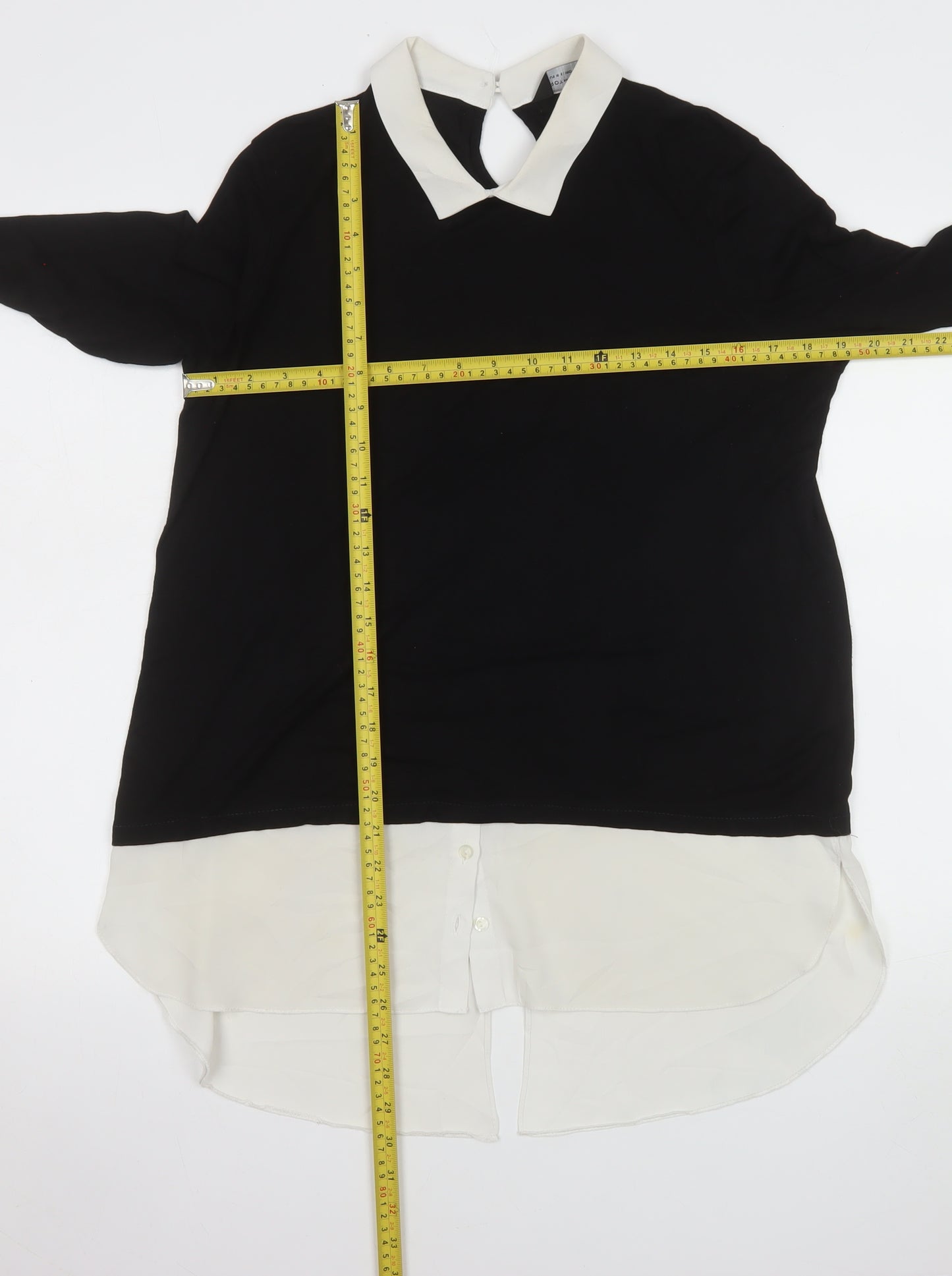 Dorothy Perkins Women's Black Collared Long Sleeve Blouse Size 14