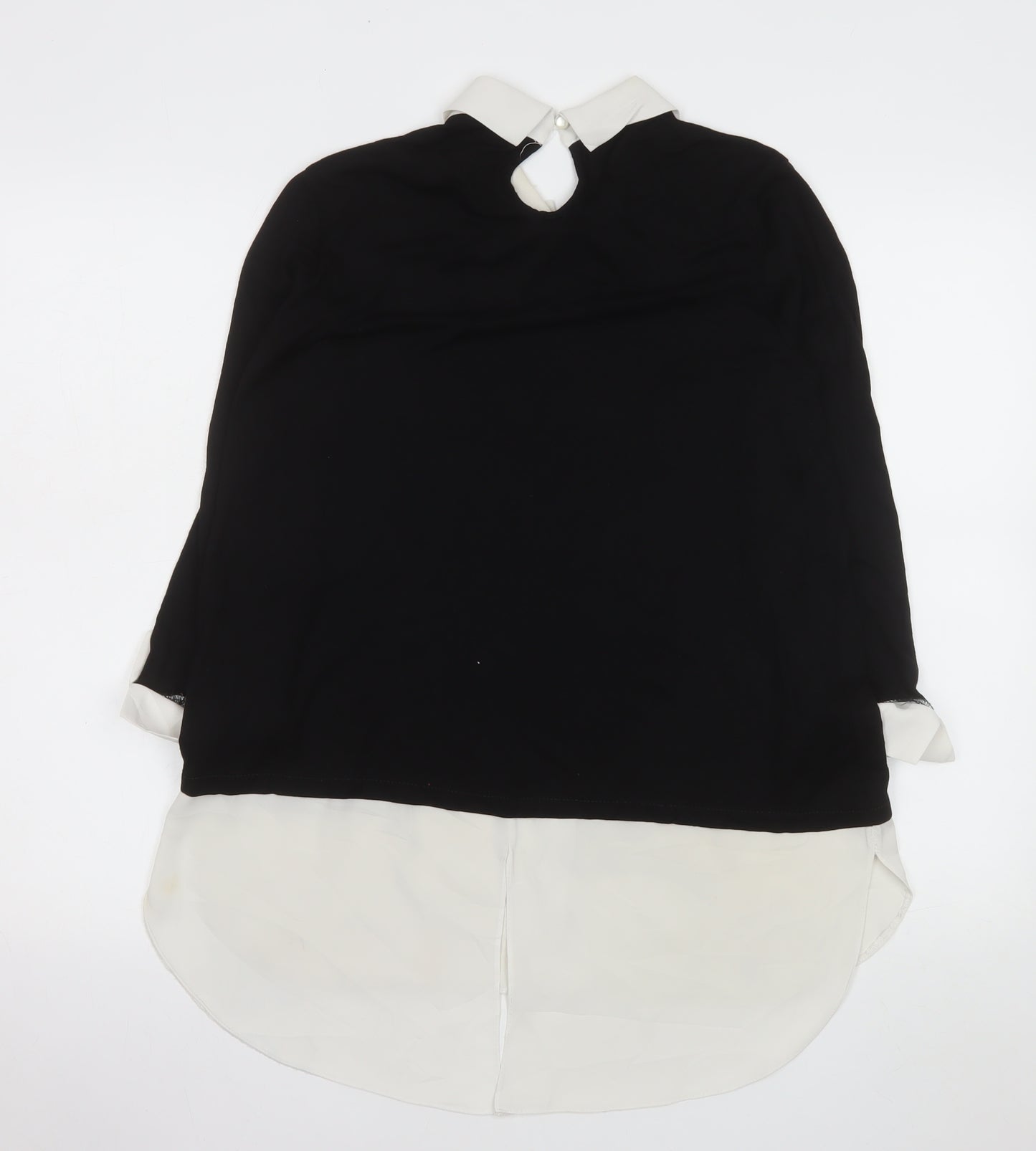 Dorothy Perkins Women's Black Collared Long Sleeve Blouse Size 14