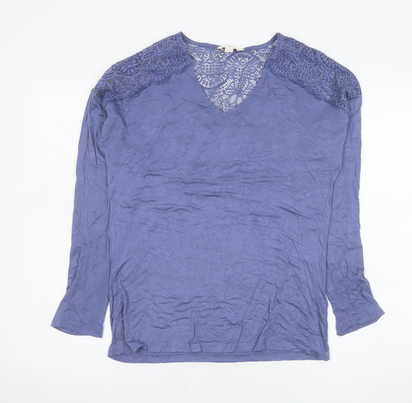 Marks and Spencer Women’s Blue Lace Shoulder Long Sleeve Viscose Blouse Size S