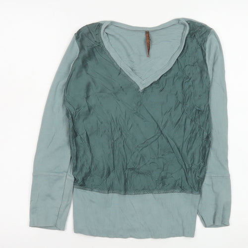 Language Los Angeles Women’s Green V-Neck Long Sleeve Blouse Size M