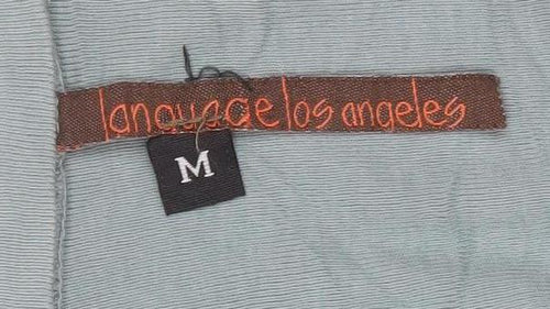 Language Los Angeles Women’s Green V-Neck Long Sleeve Blouse Size M