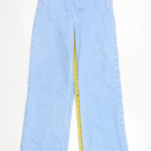 Zara Women's Blue High Rise Wide-Leg Jeans Size 6