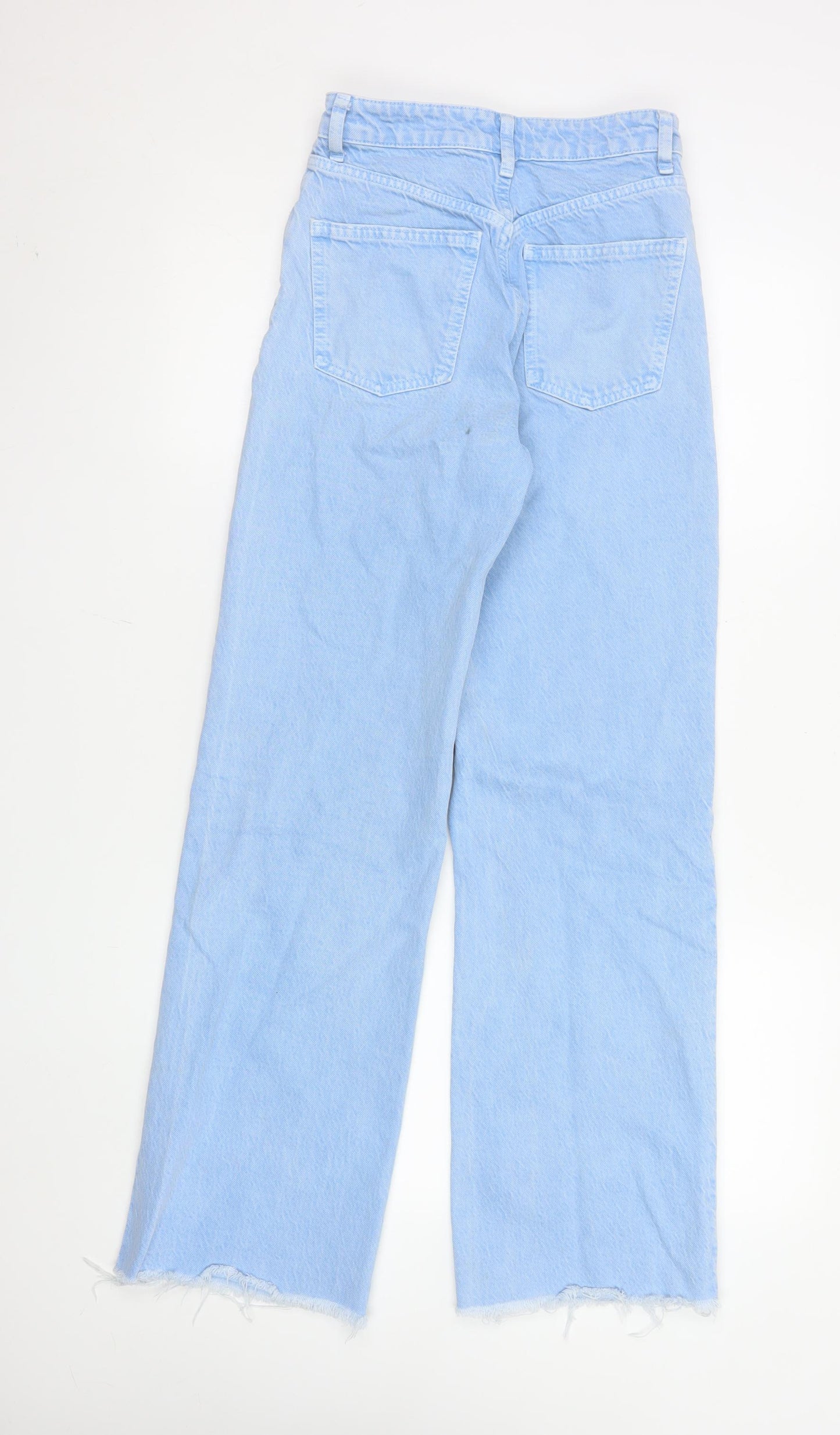 Zara Women's Blue High Rise Wide-Leg Jeans Size 6