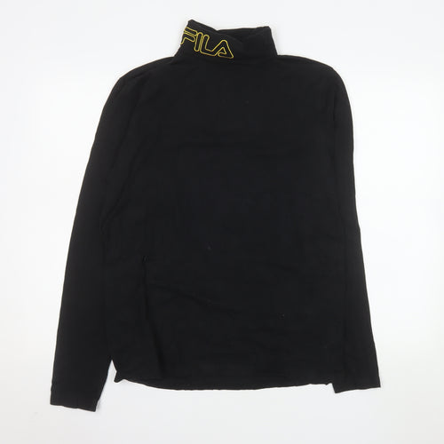 FILA Blackline Men's Black Slim Fit Roll Neck Long Sleeve Top L