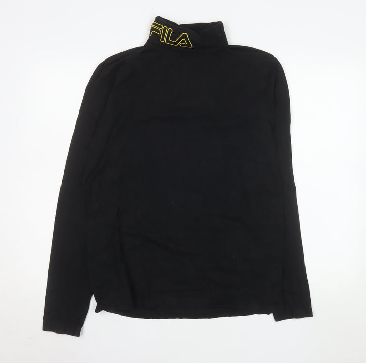 FILA Blackline Men's Black Slim Fit Roll Neck Long Sleeve Top L