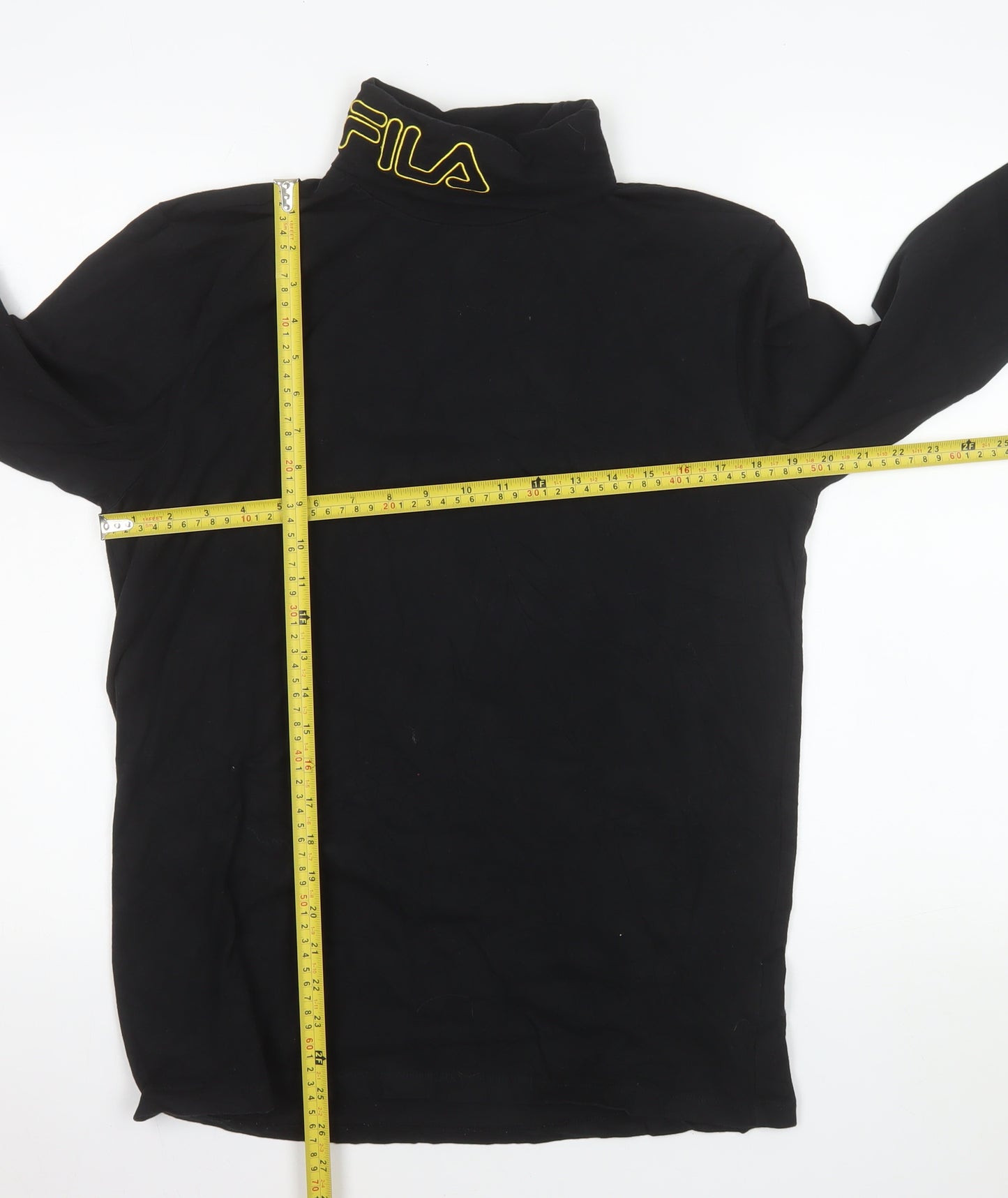FILA Blackline Men's Black Slim Fit Roll Neck Long Sleeve Top L