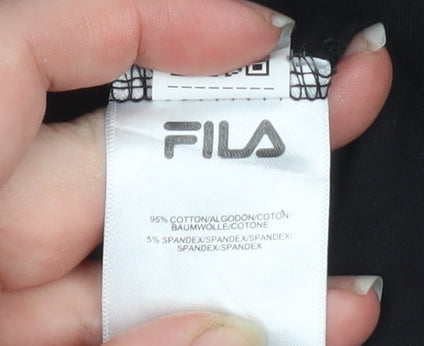 FILA Blackline Men's Black Slim Fit Roll Neck Long Sleeve Top L