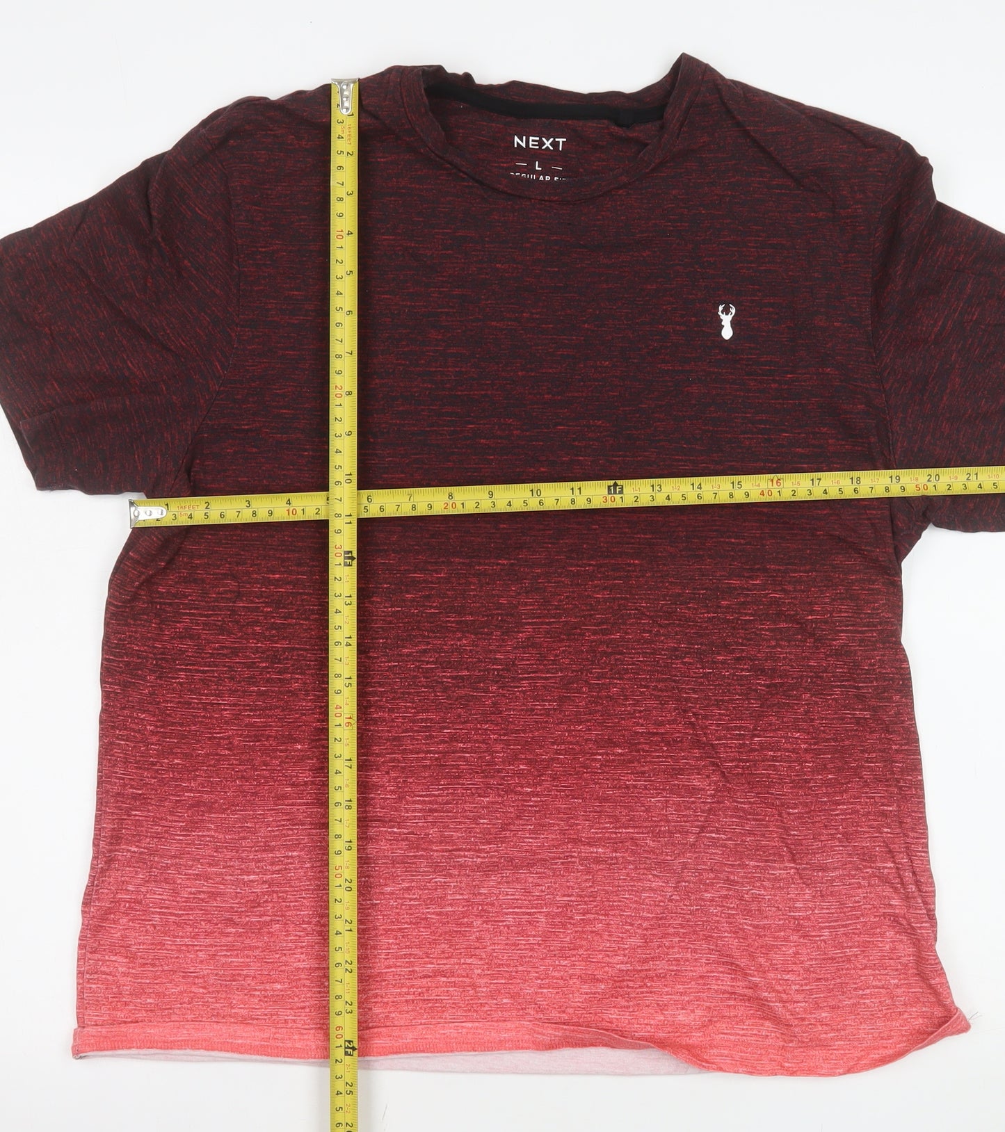 Next Men’s Red Ombre Cotton Short Sleeve T-Shirt Size L