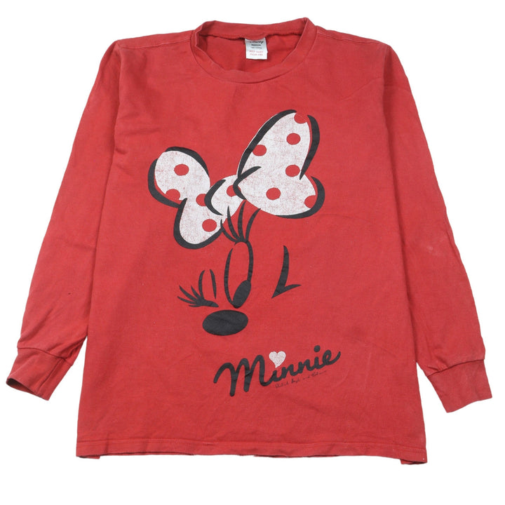 Disney Womens Red Minnie Mouse Long Sleeve Nightshirt Size M