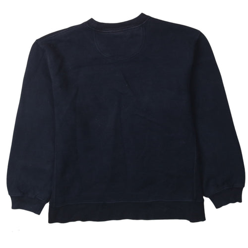 Reebok Womens Navy Blue Sweatshirt Cotton Blend Long Sleeve Pullover M