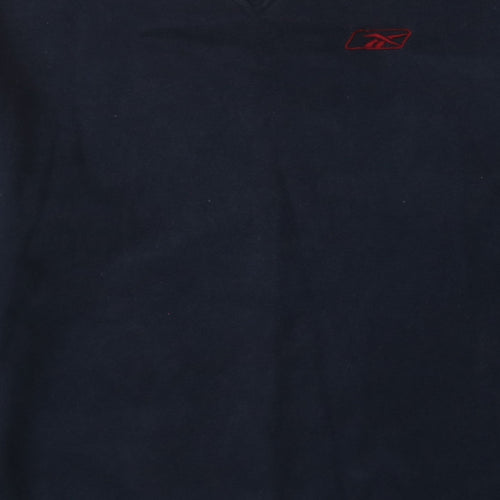 Reebok Womens Navy Blue Sweatshirt Cotton Blend Long Sleeve Pullover M