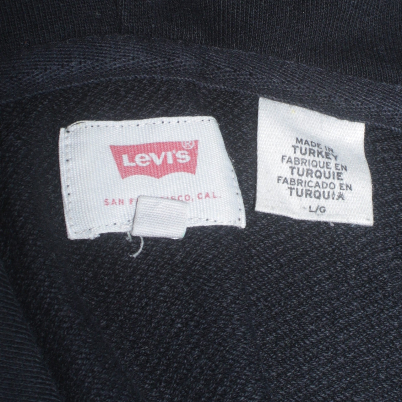 Levi's Men's Black Logo Pullover Hoodie L Regular Fit