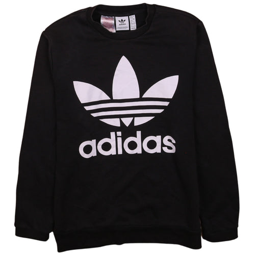 Adidas Boys Black Crew Neck Logo Pullover Sweatshirt 14-15 Years