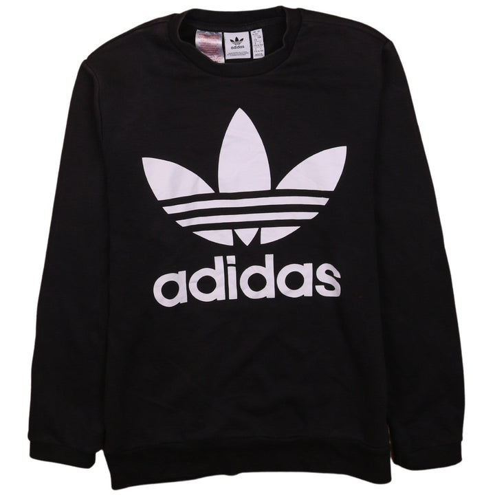 Adidas Boys Black Crew Neck Logo Pullover Sweatshirt 14-15 Years