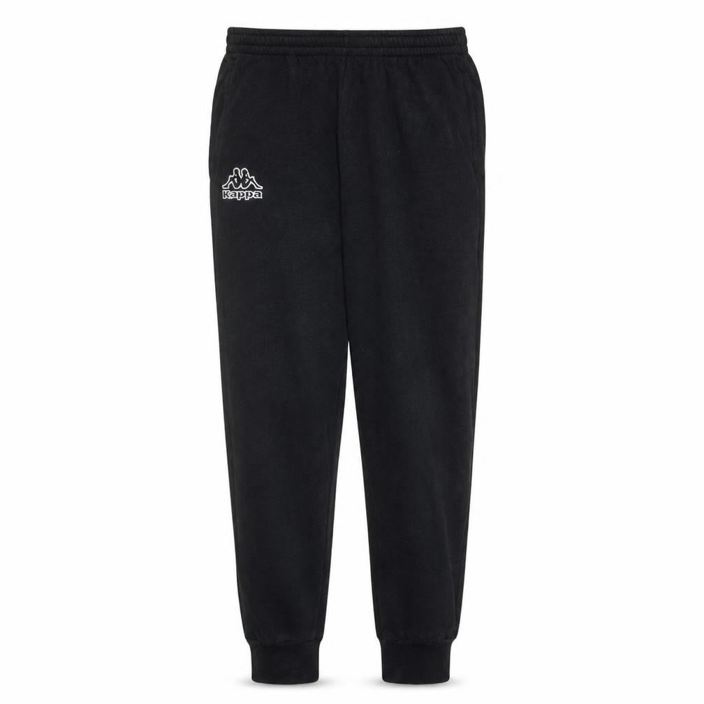 Front view of Kappa Men's Black XL Jogger Sweatpants Fleece Regular Fit