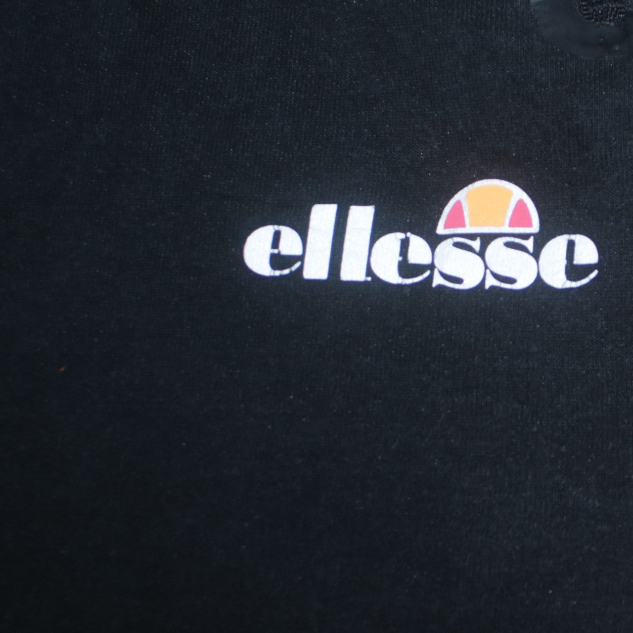 Ellesse Men Black Jogger Trousers L Regular Fleece Logo Zip Pockets