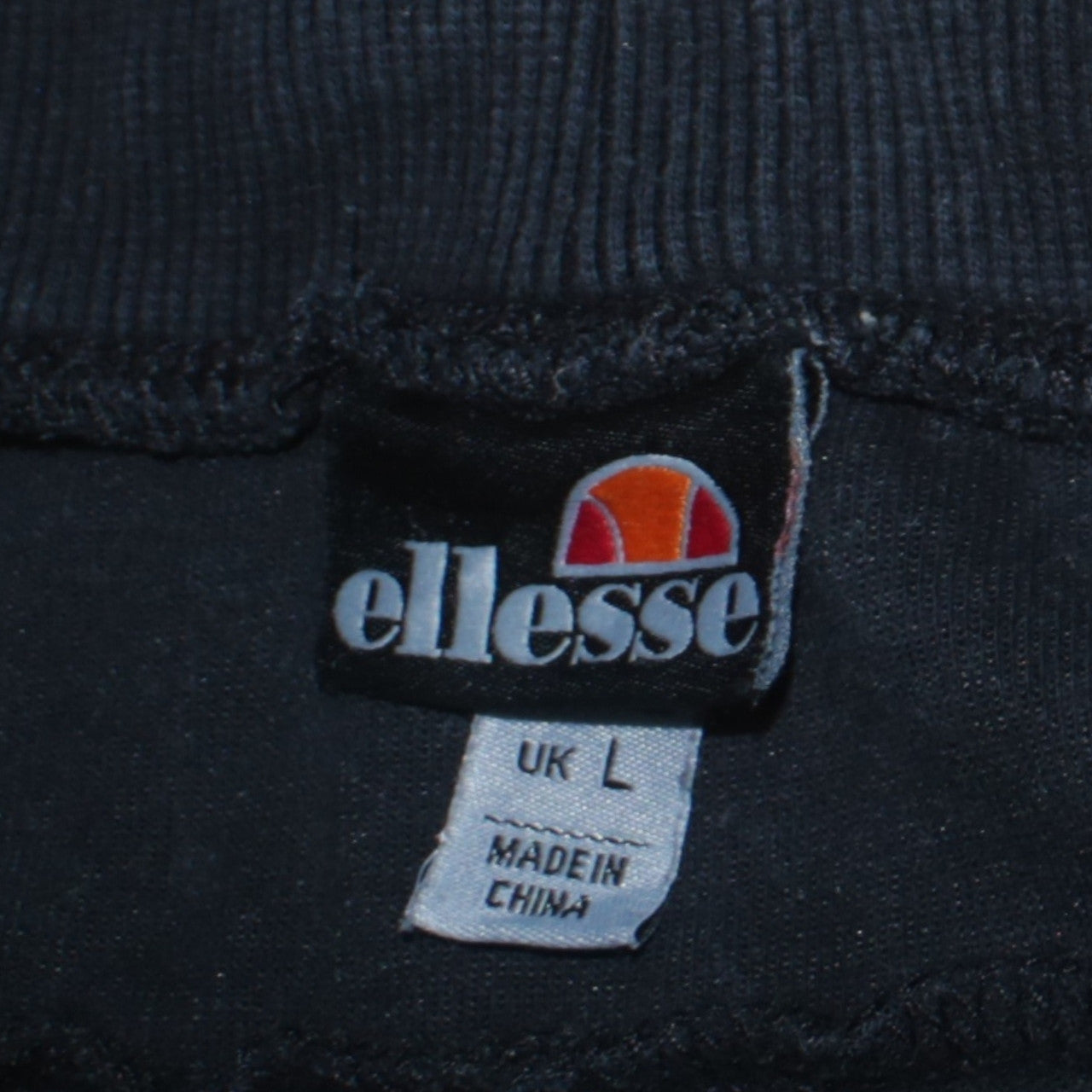 Ellesse Men Black Jogger Trousers L Regular Fleece Logo Zip Pockets