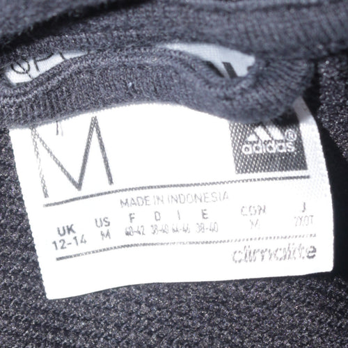 Adidas Womens Black Full Zip Hoodie Medium 12-14 Climalite Sweatshirt