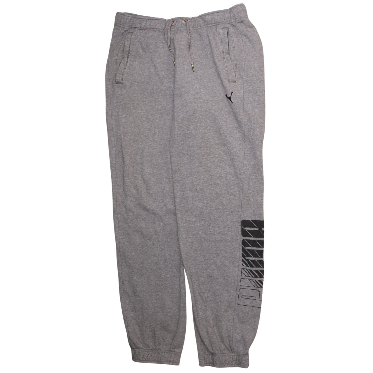 Puma Men's Grey M Sweatpants Jogger Trousers with Logo