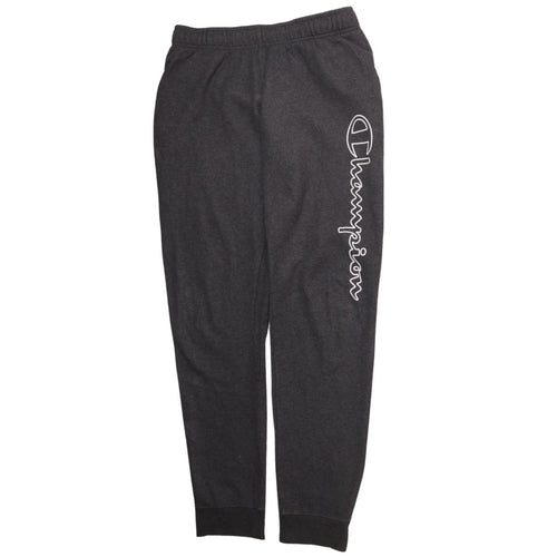 Champion Men's Black Logo Sweatpants Medium Regular Fit
