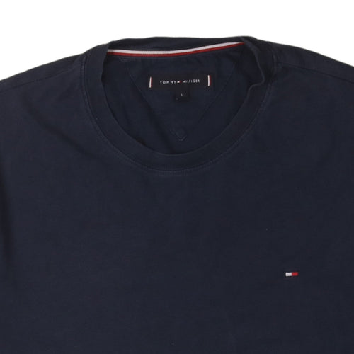 Tommy Hilfiger Men's Blue Crew Neck Cotton T-Shirt Size L