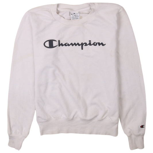 Champion Womens White XS Crew Neck Pullover Sweatshirt