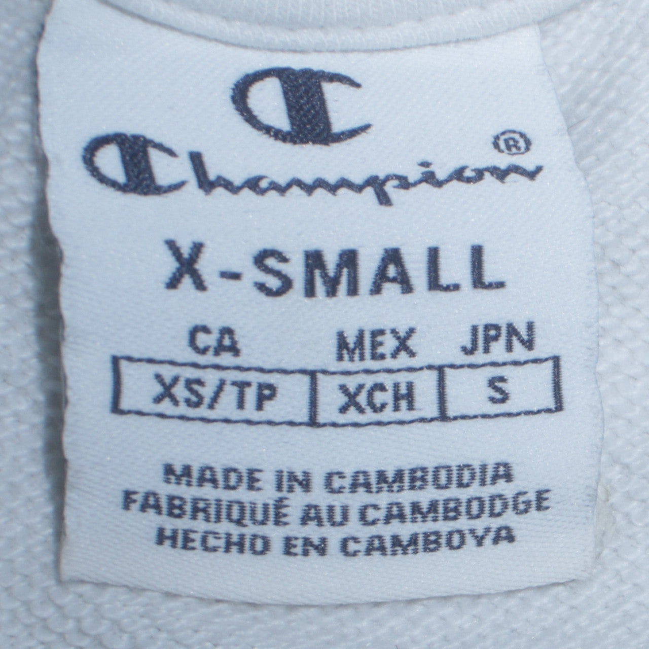 Champion Womens White XS Crew Neck Pullover Sweatshirt