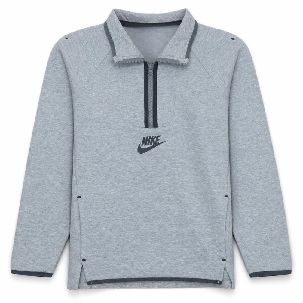 Front view of Nike boys’ grey 12-13 years 1/2 zip fleece sweatshirt