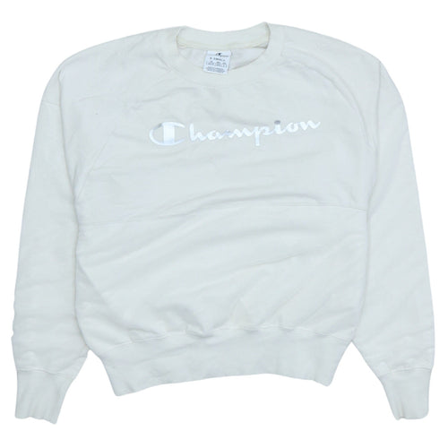 Champion Womens Ivory XS Pullover Sweatshirt with Logo Embroidery
