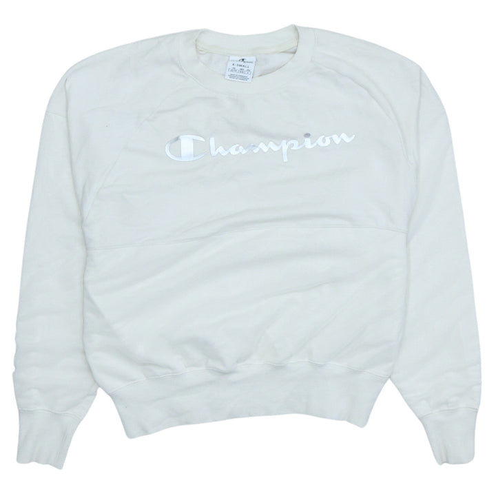 Champion Womens Ivory XS Pullover Sweatshirt with Logo Embroidery