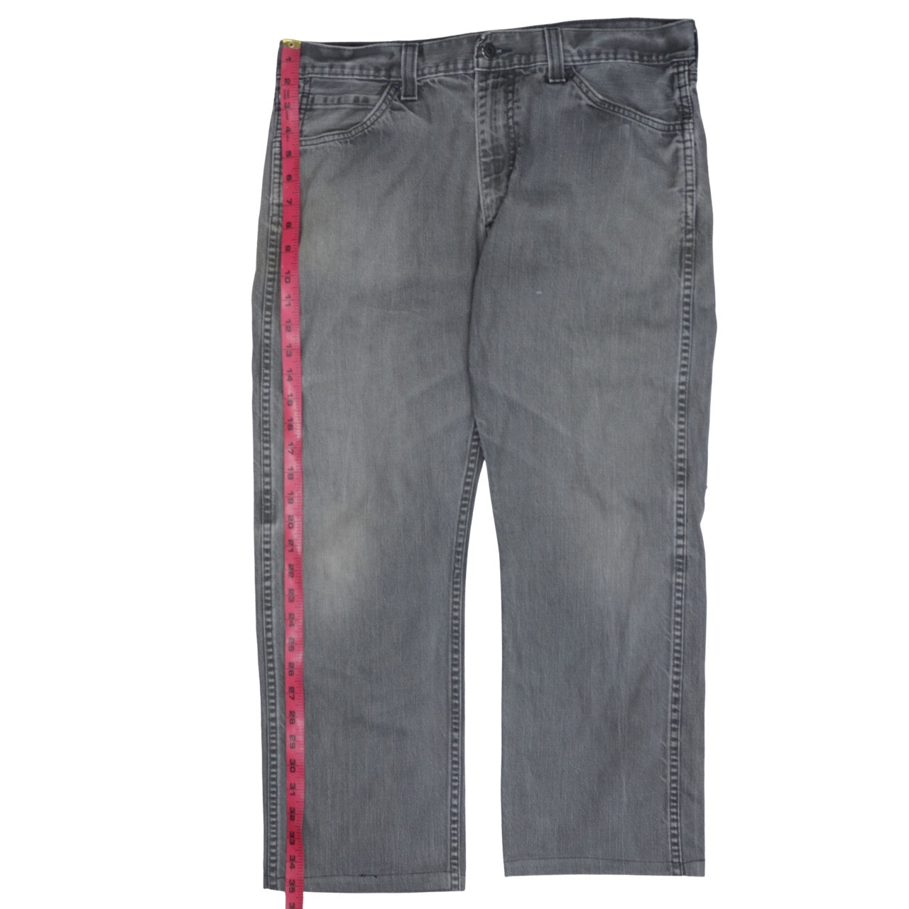 Levi's Men's Grey Straight Leg Denim Jeans Size 36x32 Regular Fit