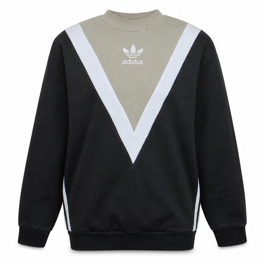 Front view of Adidas Women’s Black & Beige Crew Neck Pullover Sweatshirt XS