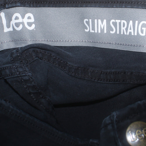 Lee Men's Black Slim Straight Jeans 29W x 30L Stretch Denim